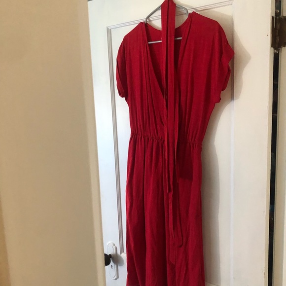 Red Wrap Dress - Picture 2 of 8